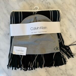Brand New Calvin Klein Scarf + Reversible Hat